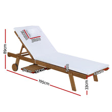 Load image into Gallery viewer, Gardeon Patio Wooden Sun Lounge Day Bed White