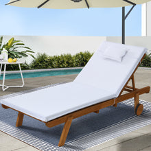 Load image into Gallery viewer, Gardeon Patio Wooden Sun Lounge Day Bed White