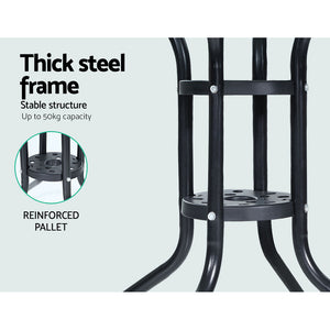 Gardeon 3PC Rattan Bistro Patio Set Felix Black