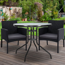 Load image into Gallery viewer, Gardeon 3PC Wicker Bistro Patio Set Ezra Black
