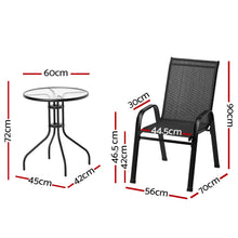 Load image into Gallery viewer, Gardeon 5PC Bistro Patio Set Outdoor Stackable Table and Chairs Black
