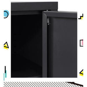 Artiss Buffet Sideboard Metal Cabinet - Charcoal
