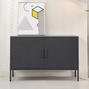 Artiss Buffet Sideboard Metal Cabinet - Charcoal