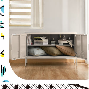 Artiss Buffet Sideboard Metal Cabinet - White