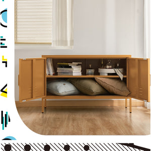 Artiss Buffet Sideboard Metal Cabinet - Yellow