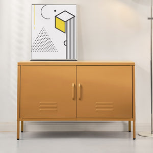 Artiss Buffet Sideboard Metal Cabinet - Yellow