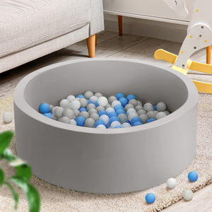Keezi Kids Foam Ball Pit Round Grey 90cm