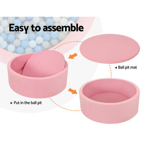 Keezi Kids Foam Ball Pit Round Pink 90cm