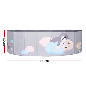 Keezi Kids Toddler Ball Pit Teddy Cloud Grey