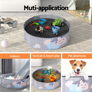 Keezi Kids Toddler Ball Pit Teddy Cloud Grey