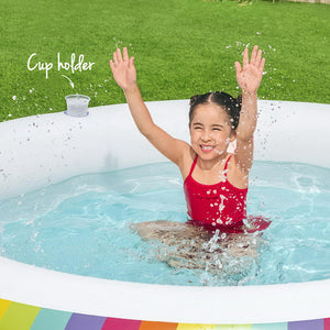 Bestway Kids Inflatable Round Pool Rainbow 206cm