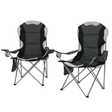 Load image into Gallery viewer, Weisshorn Folding Camping Chairs Grey &amp; Black Set of Two

