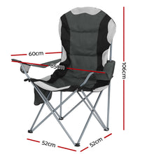 Load image into Gallery viewer, Weisshorn Folding Camping Chairs Grey &amp; Black Set of Two
