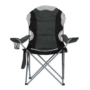Weisshorn Folding Camping Chairs Grey & Black Set of Two