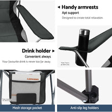 Load image into Gallery viewer, Weisshorn Folding Camping Chairs Grey &amp; Black Set of Two
