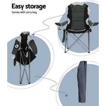 Load image into Gallery viewer, Weisshorn Folding Camping Chairs Grey &amp; Black Set of Two
