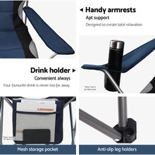 Load image into Gallery viewer, Weisshorn Folding Camping Chairs Blue &amp; Grey Set of Two

