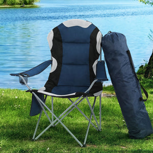 Weisshorn Folding Camping Chairs Blue & Grey Set of Two