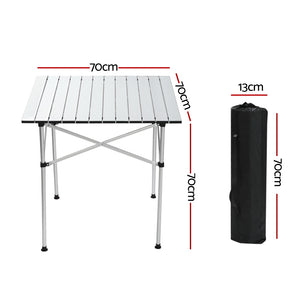 Weisshorn Folding Camping Table 70CM Roll Up