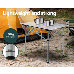 Weisshorn Folding Camping Table 70CM Roll Up