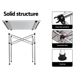 Weisshorn Folding Camping Table 70CM Roll Up