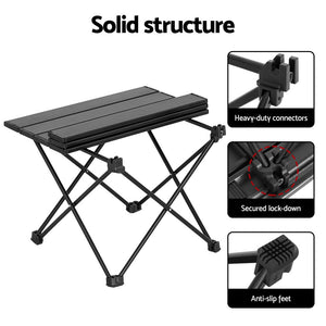 Weisshorn Folding Camping Table 40CM Roll Up