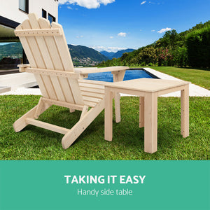 Gardeon Outdoor Wooden Coffee Side Table Raw Natural