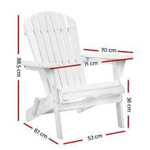 Load image into Gallery viewer, Gardeon Adirondack Wooden Outdoor Hamptons Chair White
