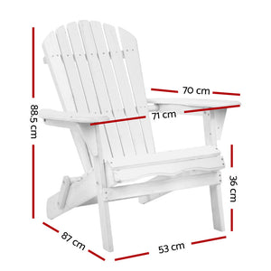 Gardeon Adirondack Wooden Outdoor Hamptons Chair White