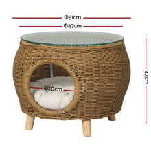 Load image into Gallery viewer, Gardeon Coffee Side Table Wicker Aluminium Desk Pet Bed Storage Outdoor Furniture
