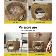 Load image into Gallery viewer, Gardeon Coffee Side Table Wicker Aluminium Desk Pet Bed Storage Outdoor Furniture
