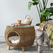 Load image into Gallery viewer, Gardeon Coffee Side Table Wicker Aluminium Desk Pet Bed Storage Outdoor Furniture
