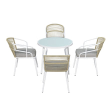 Load image into Gallery viewer, Gardeon Outdoor Dining Set 5 Piece Aluminum Table Chairs Setting White
