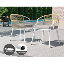 Load image into Gallery viewer, Gardeon Outdoor Dining Set 5 Piece Aluminum Table Chairs Setting White
