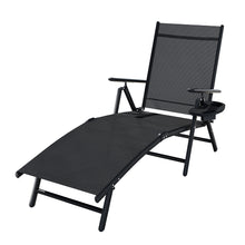Load image into Gallery viewer, Gardeon Patio Folding Sun Lounger Aluminium Black
