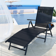 Load image into Gallery viewer, Gardeon Patio Folding Sun Lounger Aluminium Black
