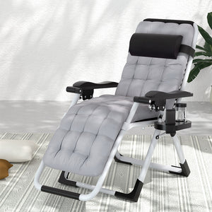 Gardeon Sun Lounger Zero Gravity Chair Outdoor Grey