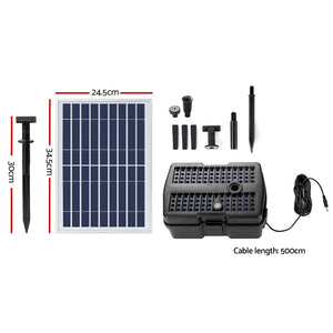 Gardeon Solar Pond Pump Water Fountain With Filter Box 800Lt