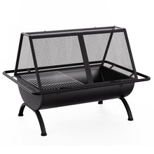 Load image into Gallery viewer, Grillz Fire Pit BBQ Grill Outdoor Fireplace Steel
