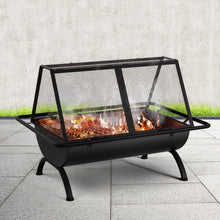 Load image into Gallery viewer, Grillz Fire Pit BBQ Grill Outdoor Fireplace Steel
