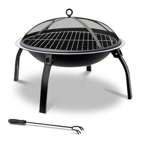 Fire Pit BBQ Charcoal Black 22"