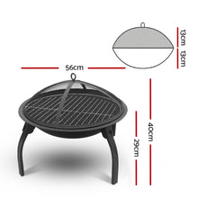 Load image into Gallery viewer, Fire Pit BBQ Charcoal Black 22&quot;
