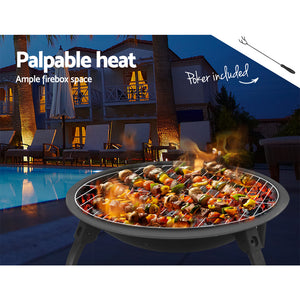 Fire Pit BBQ Charcoal Black 22"
