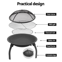 Load image into Gallery viewer, Fire Pit BBQ Charcoal Black 22&quot;
