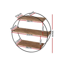 Load image into Gallery viewer, Artiss Floating Wall Shelf Round 3-Tier
