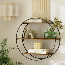 Load image into Gallery viewer, Artiss Floating Wall Shelf Round 3-Tier
