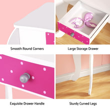 Load image into Gallery viewer, Keezi Kids Dressing Makeup Vanity Table Wooden 3 Mirror Pink
