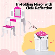 Load image into Gallery viewer, Keezi Kids Dressing Makeup Vanity Table Wooden 3 Mirror Pink
