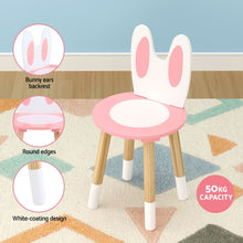 Load image into Gallery viewer, Keezi Kids Dressing Makeup Vanity Table Wooden Bunny Pink
