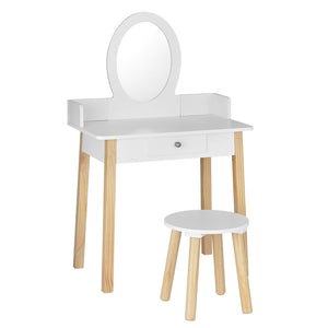 Keezi Kids Dressing Makeup Vanity Table Wooden White